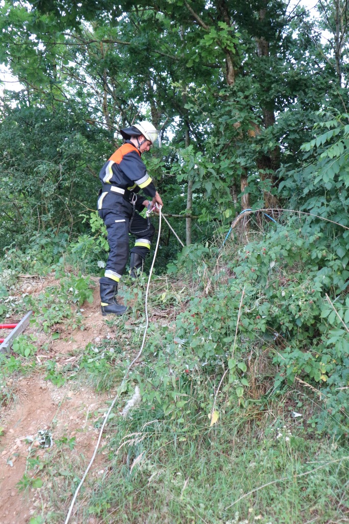 Übung Absturzsicherung am 27. Juni 2017 In realer Höhe